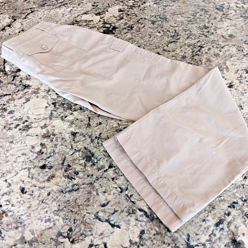 Size 10 X 32 Lady Hathaway Women's Beige Cargo Pants Mid Rise Very Good